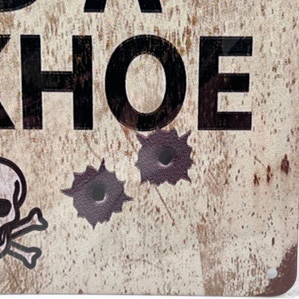 No Trespassing Metal Sign I Own Firearms And A Backhoe Skull Graphics 12"x8" - Picture 5 of 11
